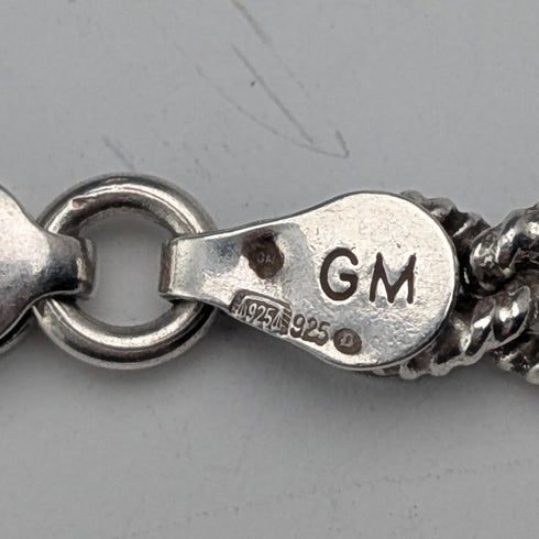 1977年 英国 純銀製 ジュビリーインゴットペンダント計51g 純銀ツイストチェーンネックレス付 J&D